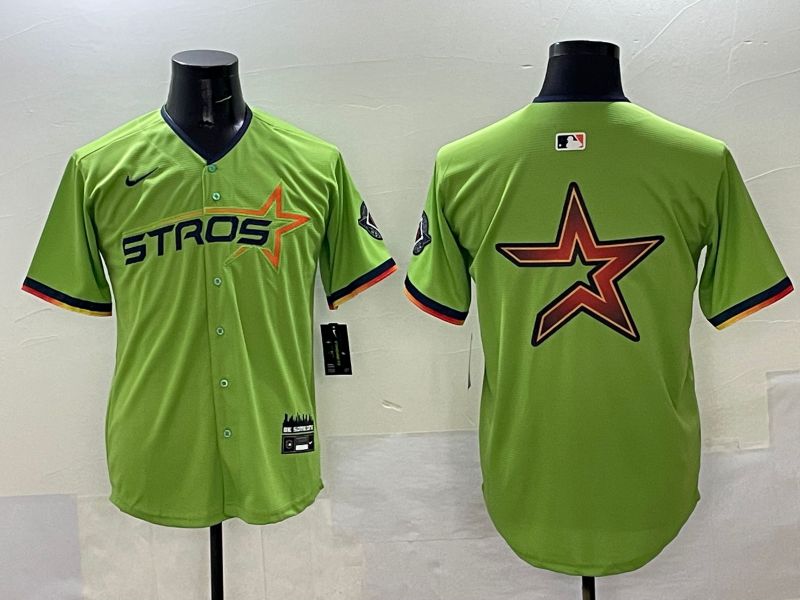 Men Houston Astros Blank Green three generations Joint Name 2025 Nike MLB Jersey style 11->houston astros->MLB Jersey